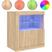 vidaXL Dressoir met LED-verlichting 60,5x37x67 cm sonoma eikenkleurig