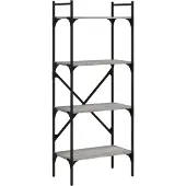 vidaXL Boekenkast 4-laags 56x31,5x138,5 cm bewerkt hout grijs sonoma