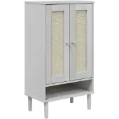 vidaXL Schoenenkast SENJA 59,5x35x107 cm rattan look grenenhout wit