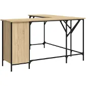 vidaXL Bureau, Sonoma-eikenhout, 141x141x75 cm, houtvezel