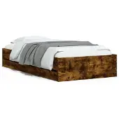 vidaXL Bedframe met lades bewerkt hout gerookt eikenkleurig 75x190 cm