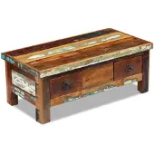 vidaXL - Salontafel - met - lades - 90x45x35 - cm - massief - gerecycled - hout