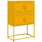 vidaXL Dressoir 68,5x38,5x107 cm staal mosterdgeel