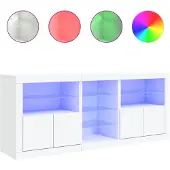 vidaXL Dressoir met LED-verlichting 162x37x67 cm wit