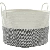 vidaXL Opbergmand Ø 51x33 cm katoen grijs en wit