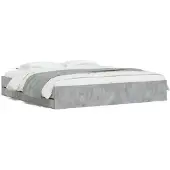 vidaXL Bedframe met lades bewerkt hout betongrijs 160x200 cm