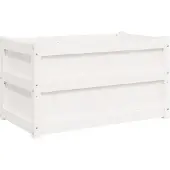 vidaXL Plantenbak 90x50x50 cm massief grenenhout wit