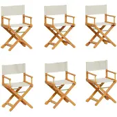 vidaXL Inklapbare stoelen 6 st stof crèmewit