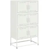 vidaXL Dressoir 68,5x38,5x123,5 cm staal wit