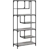 vidaXL Boekenkast 81x36x176 cm bewerkt hout grijs sonoma eikenkleurig