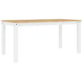 vidaXL Eettafel PANAMA 160x80x75 cm massief grenenhout wit