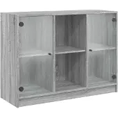 vidaXL Dressoir 102x37x75,5 cm bewerkt hout grijs sonoma eikenkleurig