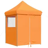vidaXL Partytent inklapbaar pop-up met 4 zijwanden oranje