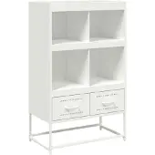 vidaXL Hoge kast 68x39x111,5 cm staal wit