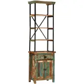vidaXL Hoge kast, 55x30x180 cm, massief gerecycled hout