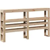 vidaXL Hoofdbord met schappen 140 cm massief grenenhout
