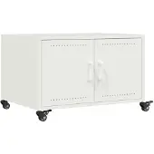 vidaXL Salontafel 68x50x43,5 cm staal wit