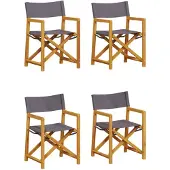 vidaXL 4-delige set inklapbare stoelen, donkergrijze stof