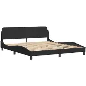 vidaXL Bedframe Dover zwart 180x200 cm fluweel