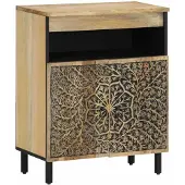 vidaXL Bijzetkast 60x33x75 cm massief mangohout