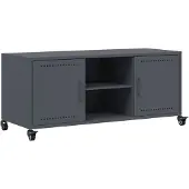 vidaXL Tv-meubel 100,5x39x43,5 cm staal antracietkleurig