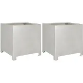 vidaXL Plantenbakken 2 st 40x40x40 cm roestvrij staal