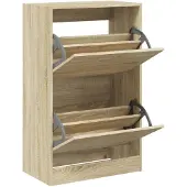 vidaXL Schoenenkast 60x34x96,5 cm bewerkt hout sonoma eikenkleurig