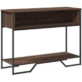 vidaXL Wandtafel 100x35x74,5 cm bewerkt hout bruin eikenkleurig