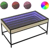 vidaXL Salontafel met Infinity LED 90x50x41 cm sonoma eikenkleurig