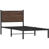 vidaXL Bedframe zonder matras metaal bruin eikenkleurig 80x200 cm