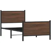 vidaXL Bedframe zonder matras metaal bruin eikenkleurig 90x190 cm