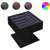vidaXL Salontafel met LED 50x50x45 cm bewerkt hout zwart