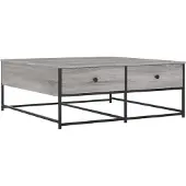 vidaXL Salontafel 100x99x40 cm bewerkt hout grijs sonoma