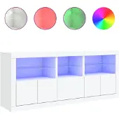 vidaXL Dressoir met LED-verlichting 162x37x67 cm wit