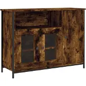 vidaXL Dressoir 100x35x75 cm bewerkt hout gerookt eikenkleurig