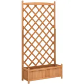 vidaXL Plantenbak met latwerk 90x35x180 cm massief vurenhout bruin