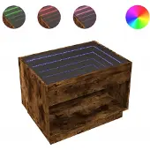 vidaXL Salontafel met Infinity LED 70x50x50 cm gerookt eikenkleurig