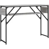 vidaXL Wandtafel met schap 105x30x75 cm bewerkt hout grijs sonoma