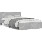 vidaXL Bedframe met hoofdeinde betongrijs 120x200 cm