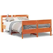vidaXL Bedframe zonder matras massief grenenhout wasbruin 150x200 cm