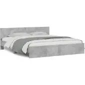 vidaXL Bedframe met hoofdeinde betongrijs 160x200 cm