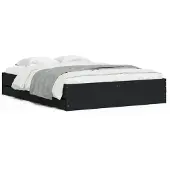 vidaXL Bedframe met lades bewerkt hout zwart 150x200 cm