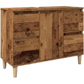 vidaXL Wastafelonderkast, look van oud hout, 80x33x60 cm, houtvezel
