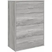 vidaXL Dressoir 60x31x84 cm bewerkt hout grijs sonoma eikenkleurig