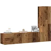 vidaXL Tv-wandkasten 3 st bewerkt hout oud houtkleurig