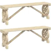 vidaXL Tuinbanken, 2 stuks, massief grenenhout