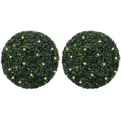 vidaXL Kunstbuxusballen met LED-verlichting 2 st 52 cm groen