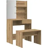 vidaXL Kaptafelset bewerkt hout artisanaal eiken