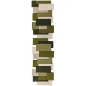 Flair Rugs laagpolig wollen vloerkleed met print 300x66 cm - groen