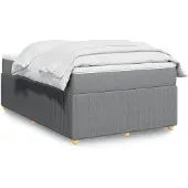 vidaXL Boxspring met matras stof lichtgrijs 120x200 cm